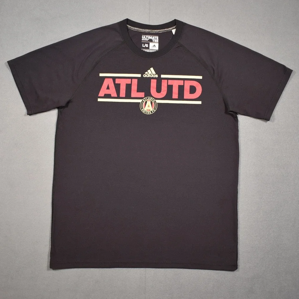 Adidas Atlanta United Ultimate Tee Black Red Large Polyester